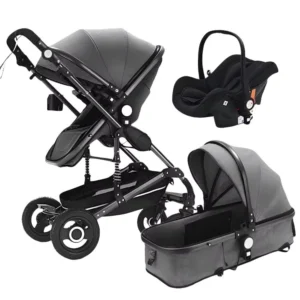 3 in 1 Multi Functional Car Seat and Stroller Set Foldable Pram Baby Pushchair Travel Friendly with Car Seat