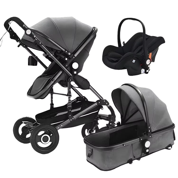 3 in 1 Multi Functional Car Seat and Stroller Set Foldable Pram Baby Pushchair Travel Friendly with Car Seat