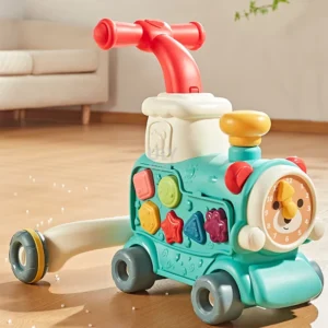 3-in-1 Multifunctional Plastic Baby Sit-to-Stand Early Learning Educational Toy Musical Ride Walker for Kids Packaged Sets