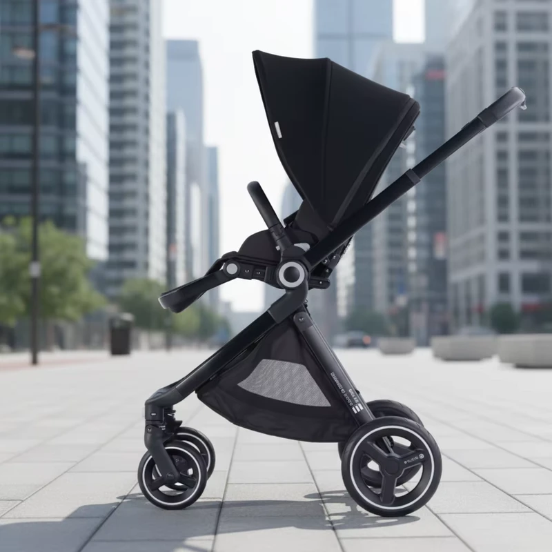 3 in 1 New Baby Pushchair Stroller Two Way Shock Absorption Folding Kinderwagen with Five Point Safety Belt for Kids