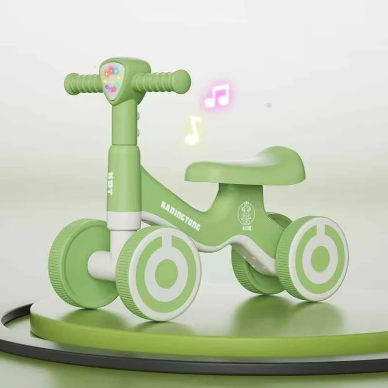 3-in-1 No-Pedal 4-Wheel Ride-On Baby Toddler Toy Tricycle Kids' Balance Bricycle Eco-friendly Plastic for Multi-Stage Play