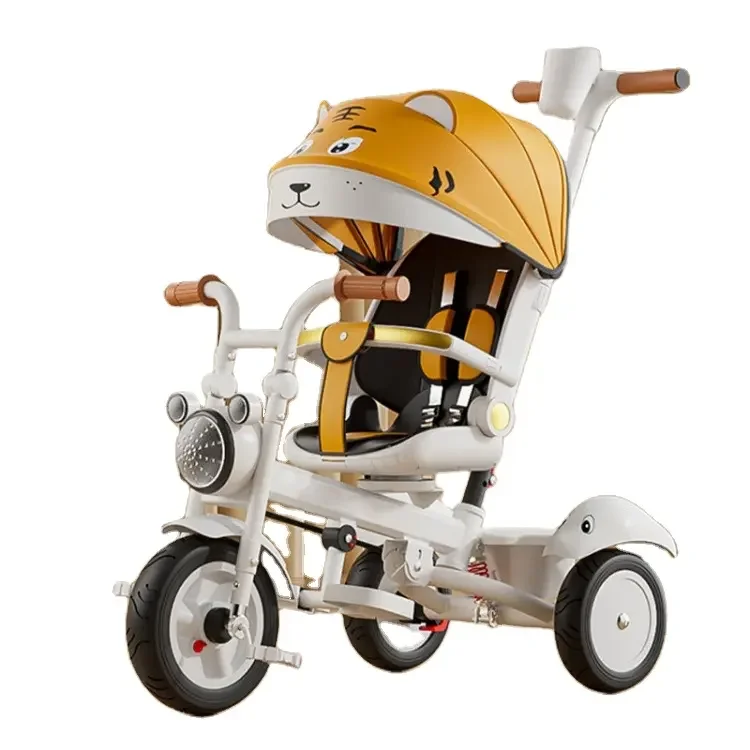3 in 1 Steel 3 Wheel Tricycle Kids' Ride on Toy with Plastic and Metal Parts Portable Ages 1 6 Years