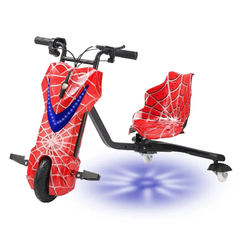 350W Electric Drift Tricycle for Unisex Full Fat Tire 360 Degree Drift Smart Digital Electronic with Timer for Children