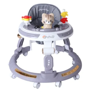 360 Universal Wheel Sit to Stand Plastic Baby Walker with Foldable Seat and Wheels 20KG Load Capacity Push Walkers