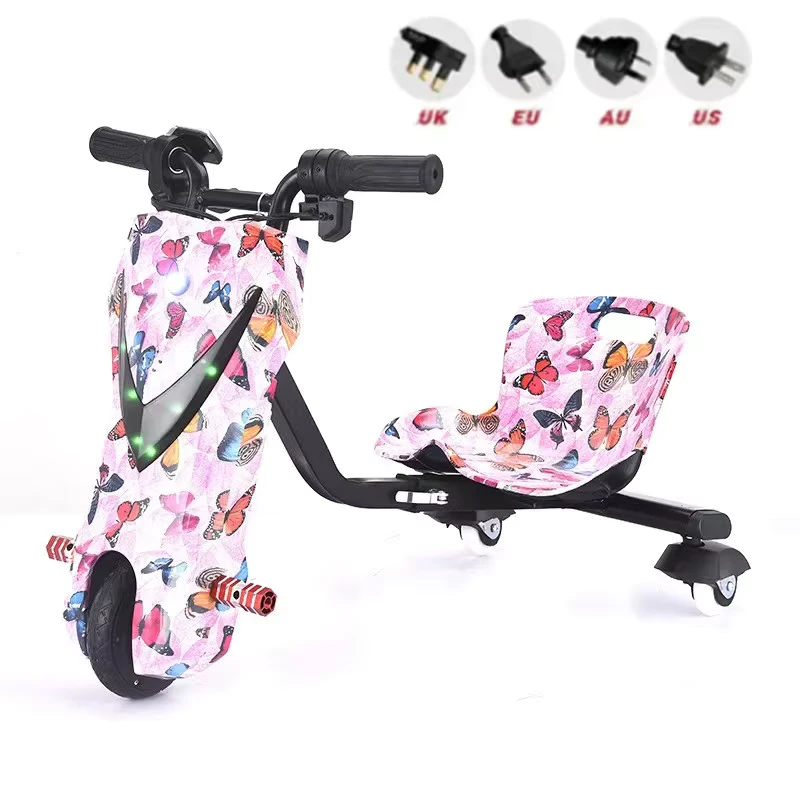 36V Electronic Kid Electric Scooter Steel Frame 150W Motor Outdoor 360 Drift Ride Toy Children's Cart