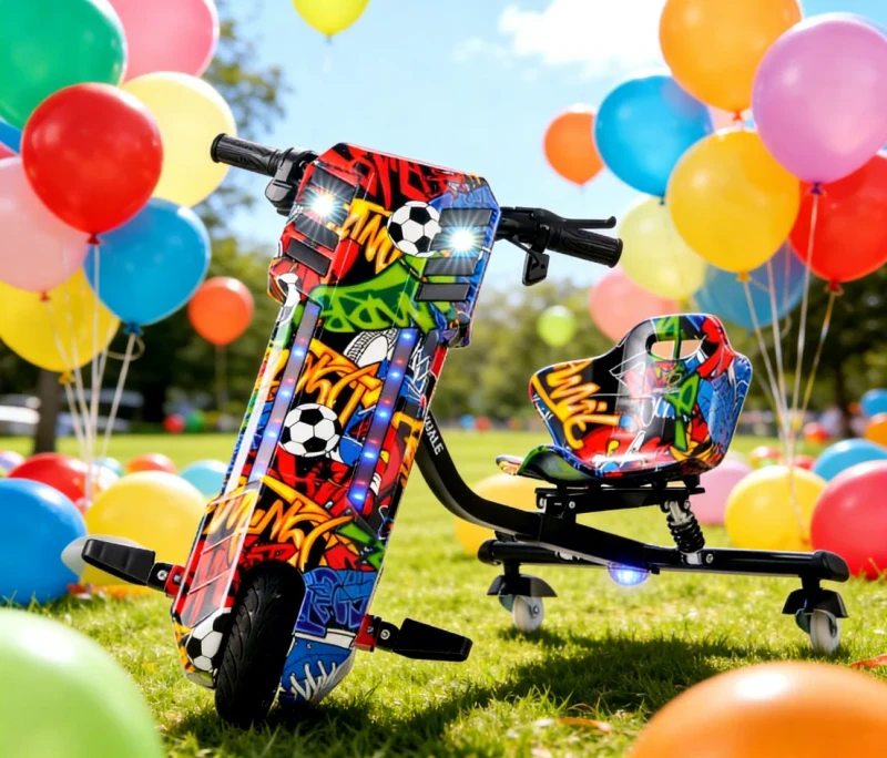 36V Kids Electric 360° Drift Trike Modern Outdoor Scooter Smart Electronic Drifting Car Long Endurance 8-Inch Tires