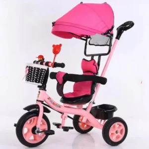 4 1 3-Wheel Baby Tricycle Children Plastic Kid Car Adjustable Training Wheels EVA Wheels Foot-Powered Outdoor Fun Exercise