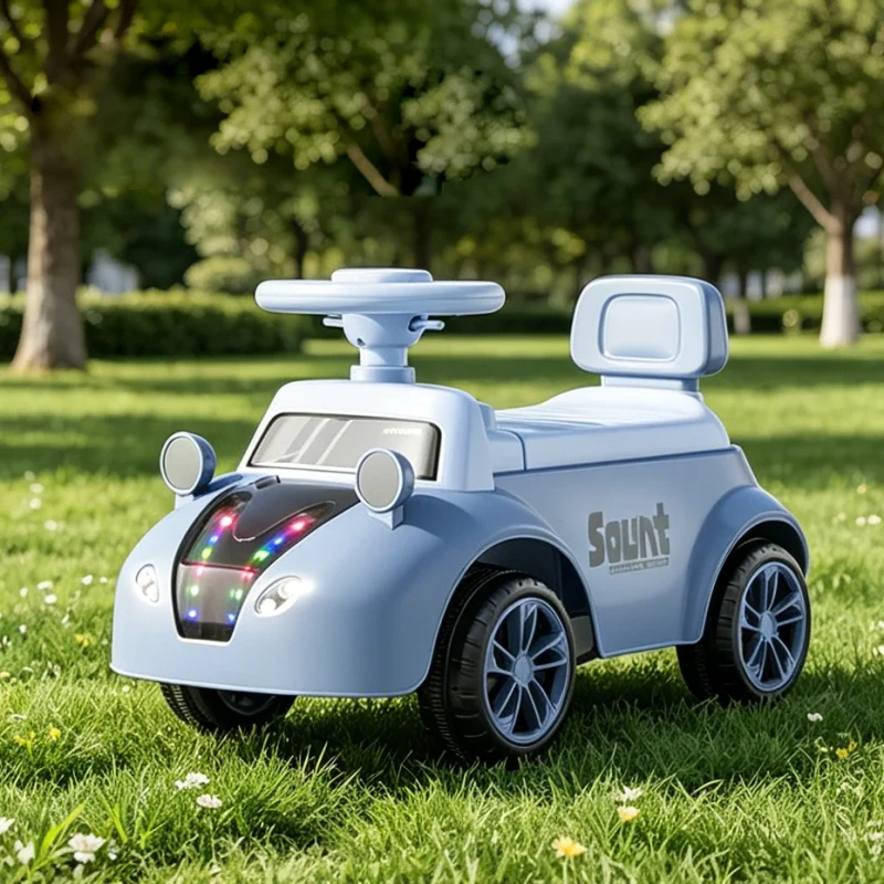 4 Wheel Kids Slide Ride On Car Battery Free Toddler Sliding Toy Car Foot Push Manual Car Anti Rollover Plastic Toy