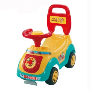 4 Wheels Baby and Big Kids Ride on Plastic Push Car with Push Handle for 2 4 Years Unisex