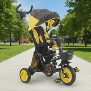 4 in 1 10″ Baby Tricycle Foldable Stroller with Push Handle for Kids of 1 Year Tricycles for Youngsters