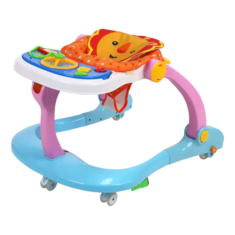 4 in 1 Baby Multifunction Walker Plastic Mold Strollers Walkers Swivel Wheels Baby Walker with Music