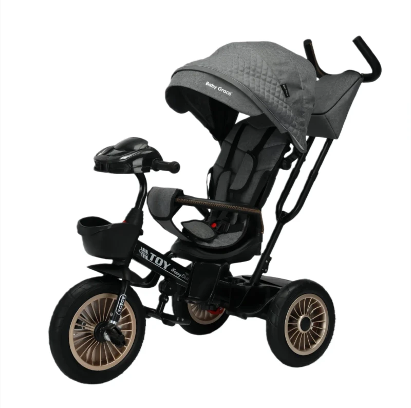 4 in 1 Baby Tricycle Ride On Car with CE Approval 3 Wheel Push Stroller Alternative Metal 2 to 4 Years