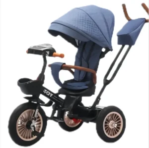 4-in-1 Baby Tricycle Ride-On Car with CE Approval 3-Wheel Push Tricycle-Stroller Alternative