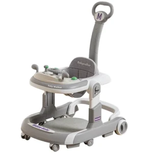 4 in 1 Baby Walker With Wheels Adjustable Height Music Lights Baby Activity Push Walker With Wheels and Seat