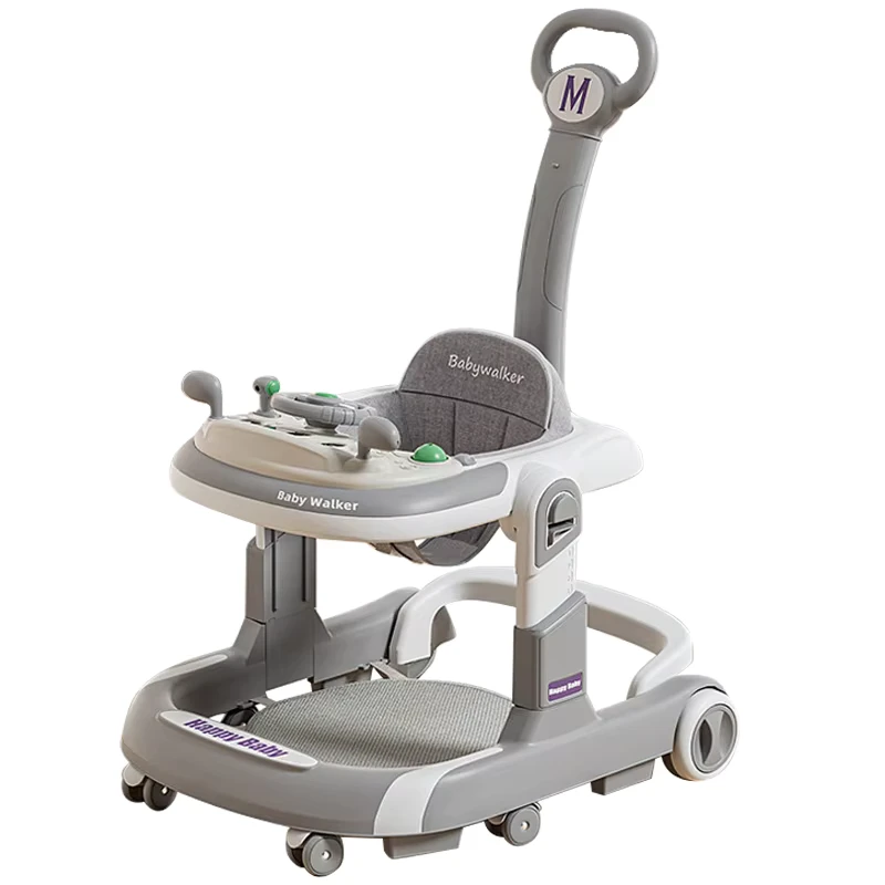 4 in 1 Baby Walker With Wheels Adjustable Height Music Lights Baby Activity Push Walker With Wheels and Seat