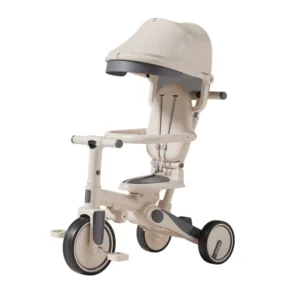 4 in 1 Foldable Baby Tricycle with 360 Rotation Seat Toddler Stroller Trike with Canopy and Push Handle for 1 6 Years