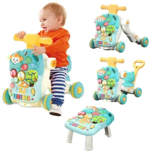 4 in 1 Infant Game Table Multifunctional Push Car Toddler Activity Toy Baby Walker With Wheels and Seat for Baby