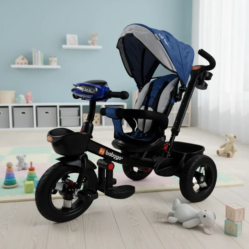4-in-1 Multifunctional Kids Bike Balance Bike & Tricycle with Push Rod and Sunshade