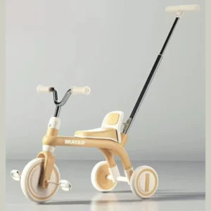 4 in 1 Multifunctional Kids Tricycle Push Handle Adjustable Seat Toddler Bike for Parent Child Outdoor Travel Daily Use
