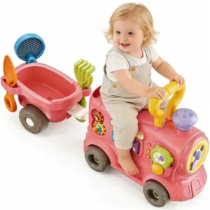 5 in 1 Baby Walker Train Multifunctional Infant Activity Center with Push Walker Ride On & Educational Toy for Toddler