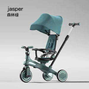 5 in 1 Kids Tricycle Stroller Reversible Seat Adjustable Push Handle Anti Rollover Baby Balance Bike for Indoor Outdoor