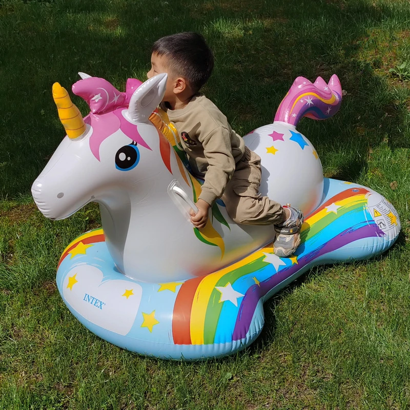 57552 Inflatable Animal Mount Water Play Children's Toy Inflatable Unicorn Ride On Outdoor Pool Water Sport Swimming Float