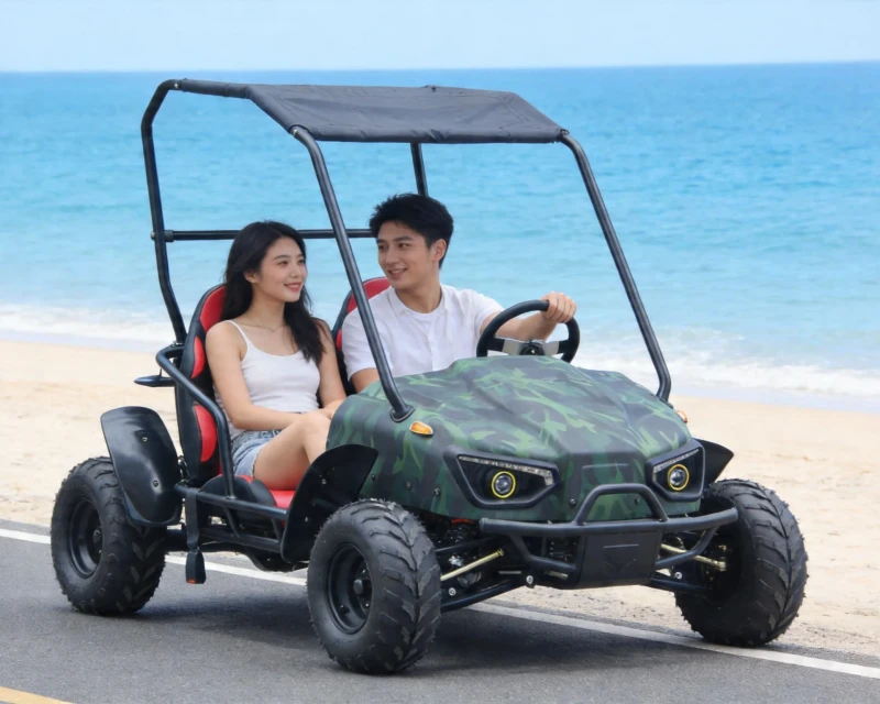 60V2000W Shaft Drive Electric Go Kart Parent Child Two Seater Outdoor Amusement Park Ride