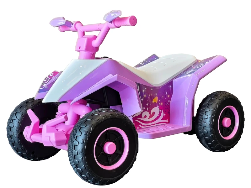 6V Kids Electric Ride on ATV With Trailer Battery Powered Kids Ride on Car Electric Car With Headlights Music Forward Reverse