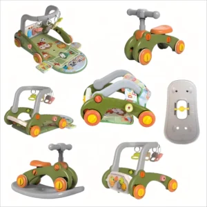 7 in 1 Plastic Trolley Walker for Babies Including Moses Basket Play Mat Rocking Horse Pedal Piano Load Capacity 100KG