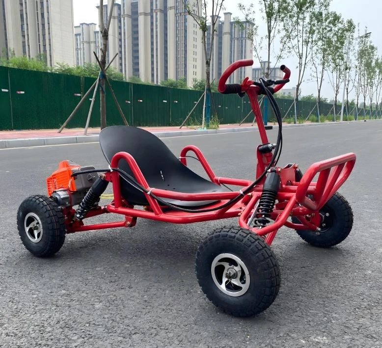 80CC Gas Pedal Go Kart All Terrain UTV Beach Drifting Bike with Two Stroke Engine 35km/h Speed for Outdoor Adventures