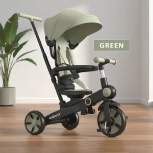 9 in 1 Baby Ride On Tricycle Convertible Toddler Trike with Parent Push Handle for Outdoor Adventures