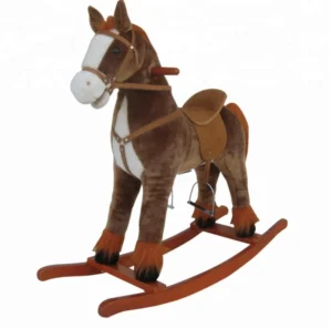 90*31*78cm Large Mane Around the Ankle Rocking Horse Animal Toy Wooden Rocking Horse Toy From China Kids Plush Toy