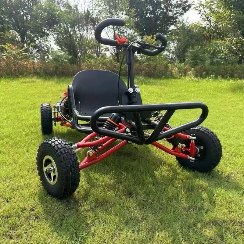 90cc Family Entertainment Kart Top Speed 35 km/h 4-Inch Tubeless Tires Two-stroke Engine High-quality Suburban Mountain Go Kart