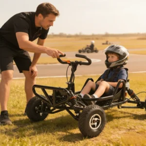 90cc Gas Powered 2 Stroke Mini Off Road Go Kart Compact 4 Wheel Buggy with Suspension for Adults Dirt Sand & Mountain