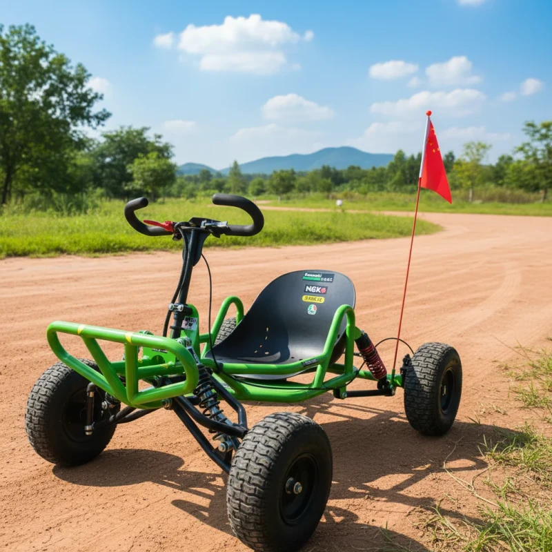 90cc Gas Powered Kart for Teens and Adults Maximum Speed 35 km/h Equipped with 6-inch Tires Outdoor Off-Road Recreational Kart