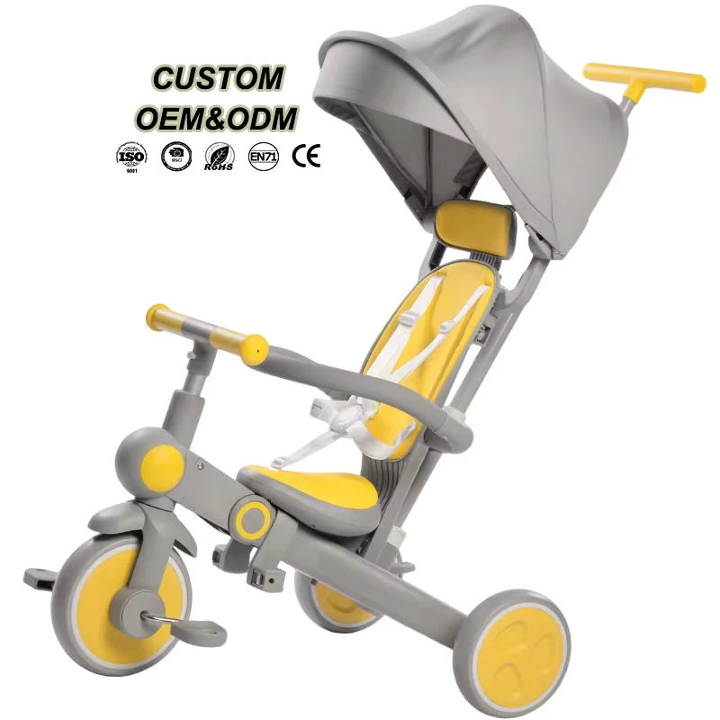 A7 Multifunctional Foldable Kids Tricycle 2 to 5 Years Old 7 in 1 Pedals