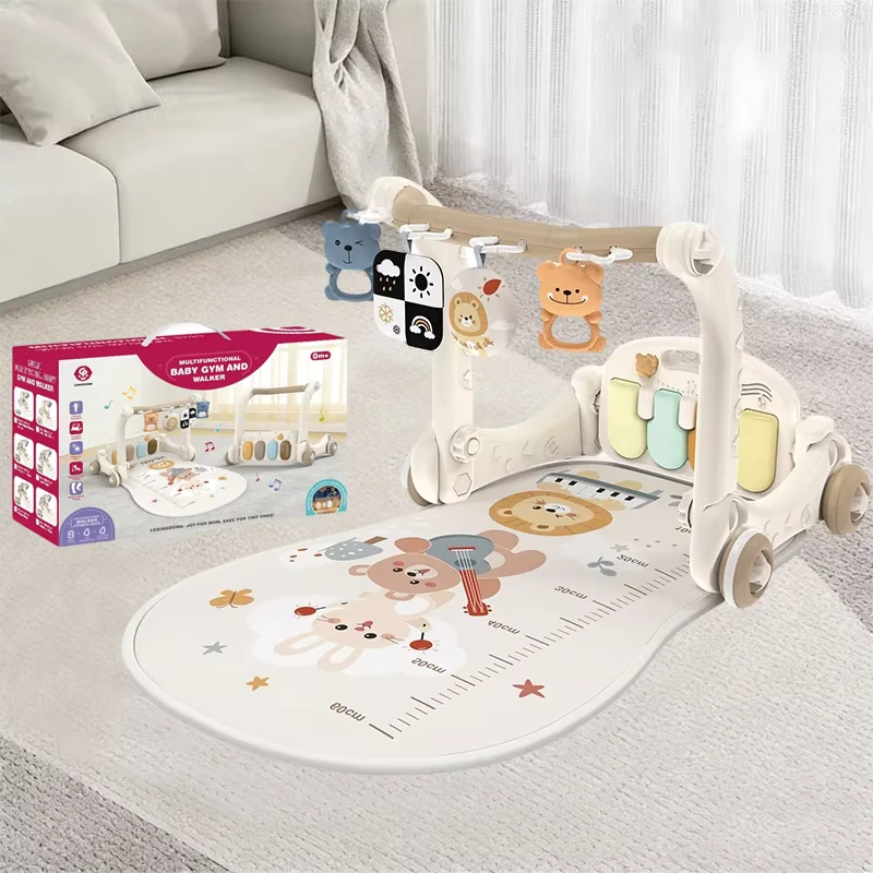 Activity Play Mat Newborn Baby Toys Tummy Time Playmat Plastic Mini Baby Piano Gym with Walker for Baby