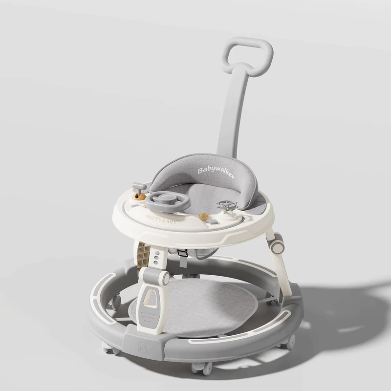 Adjustable 3-in-1 Luxury Activity Baby Push Walker Simple Swivel Wheel Seat Trotter for Ages 6 Months+ Baby Walking Chair