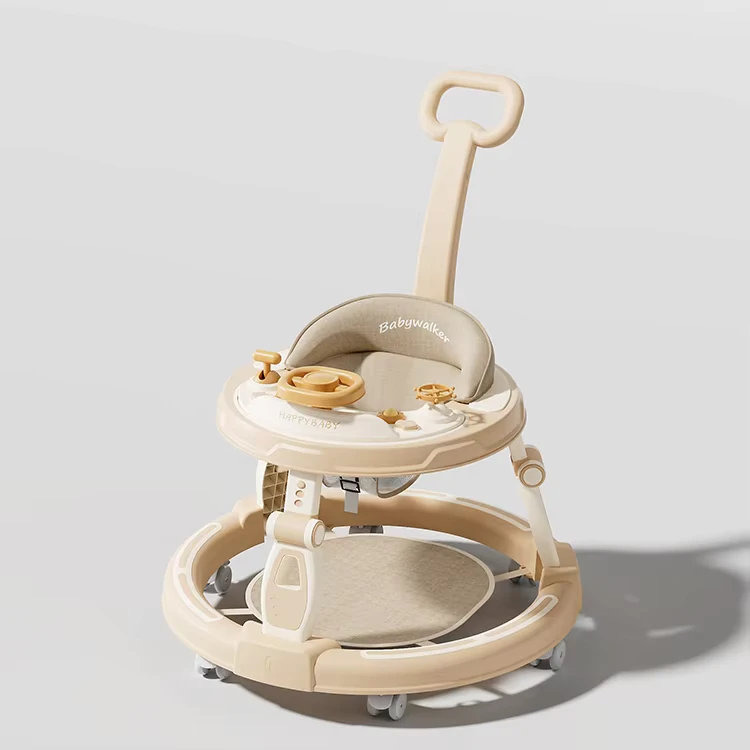 Adjustable 3-in-1 Luxury Activity Baby Push Walker Simple Swivel Wheel Seat Trotter