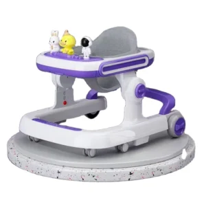Adjustable Angle Anti-Rollover Toddler Walker Steel Frame Foldable Design Plastic Material 15kg Load Capacity 0-3 Year Olds
