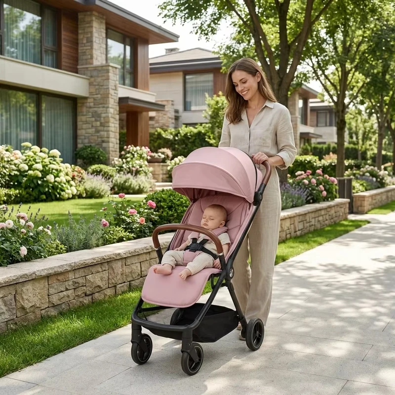Adjustable Auto Folding Pushchair Carrycot Kid Infant Toddler Carriage Car Seat Newborn Travel Pram 3 in 1 Compact Baby Stroller