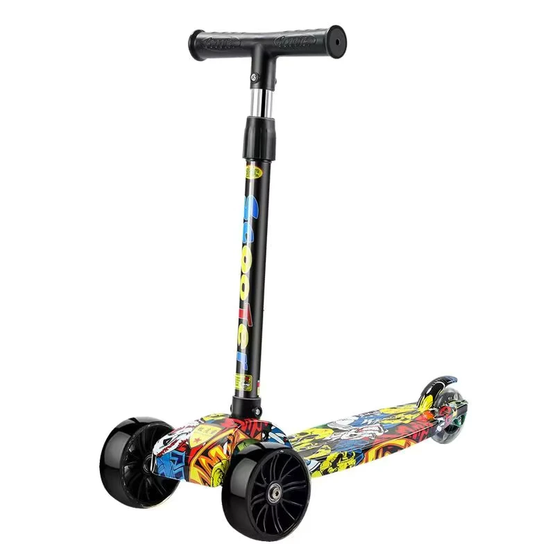 Adjustable Foldable Height Three-Wheel Kids' Scooter Modern Outdoor Light Durable Birthday Gift