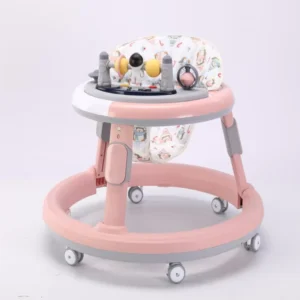 Adjustable Green Music & PU Wheels Children’s Seat Toys Foldable Multi-functional Baby Walkers
