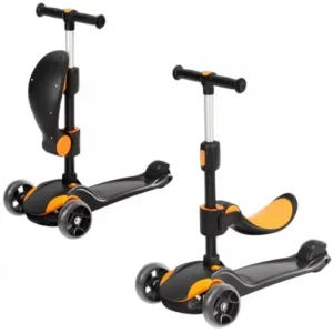 Adjustable Handlebar 3 Wheel Scooter for Boys Girls Portable Removable Seat for Child Use Durable PU Easy Sit Stand