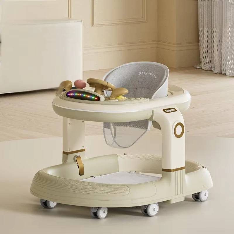Adjustable Height Baby Walker Stroller with Wheels and Seat for Learning and Walking Toddlers and Kids Features Fun Toys