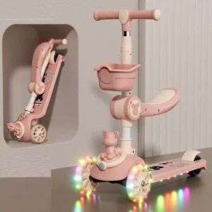 Adjustable Height Children Girl Foot Scooter Baby Kid’s Folding Balance Kick Scooter