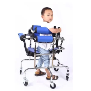 Adjustable Height Width Aluminum Alloy Children’s Walker 100kg Load Capacity Roller Coaster Brake for Cerebral Palsy Disabled