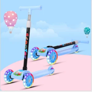 Adjustable Pu Flashing Wheels Kids Scooter Light Printed Children’s Scooter 3 Wheel Portable Foldable Kids Scooter