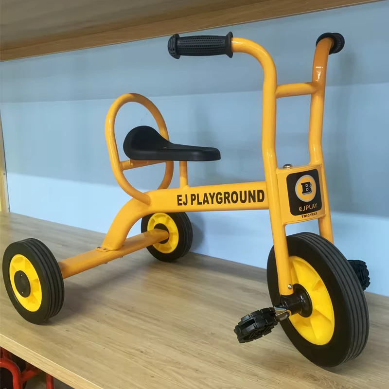 Adjustable Seat Children's Tricycle with Steel Fork Non-Inflatable Wheels Outdoor Playground Equipment for 2 Years Old