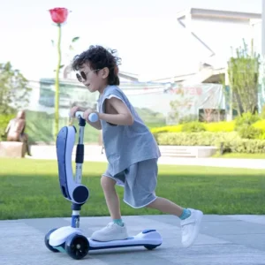 Adjustable Single Foot Pedal Scooter for Kids 6-12 Years Durable Plastic Material Baby Wheel Number Three Kick Push Children